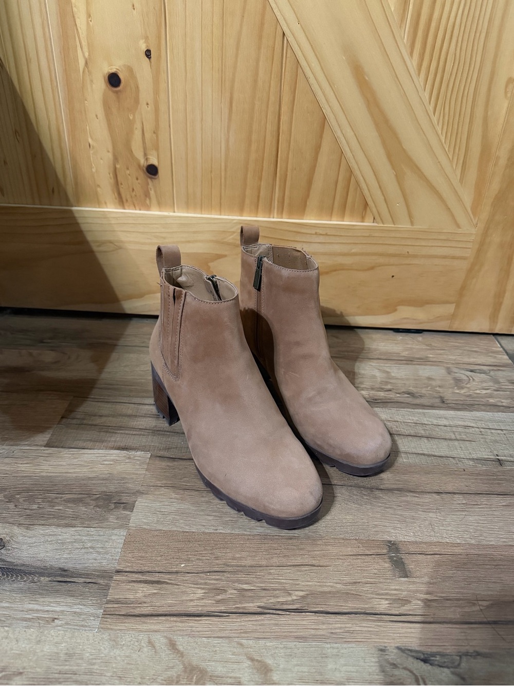 Women's Suede Ankle Boots in Taupe